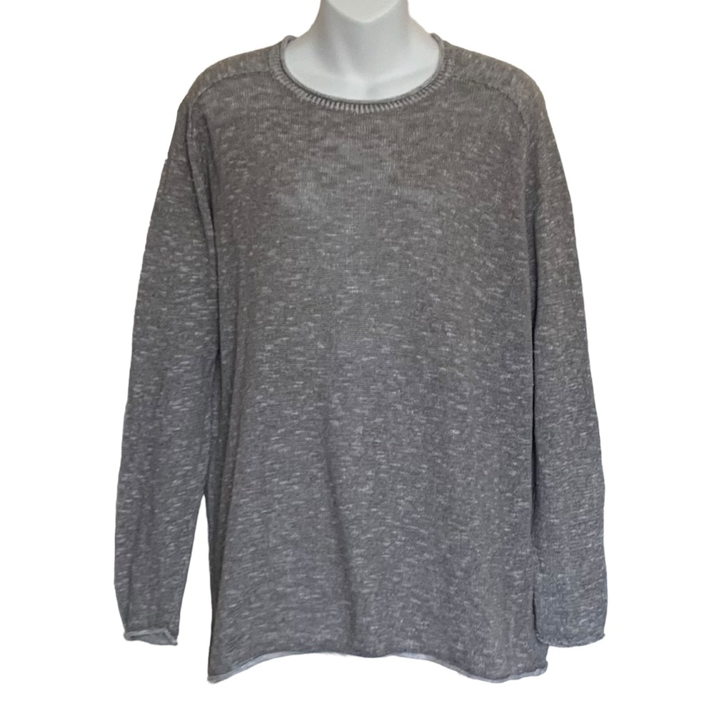 Eileen Fisher Organic Linen Cotton Blend Slub Long Sleeve Lagenlook Top …